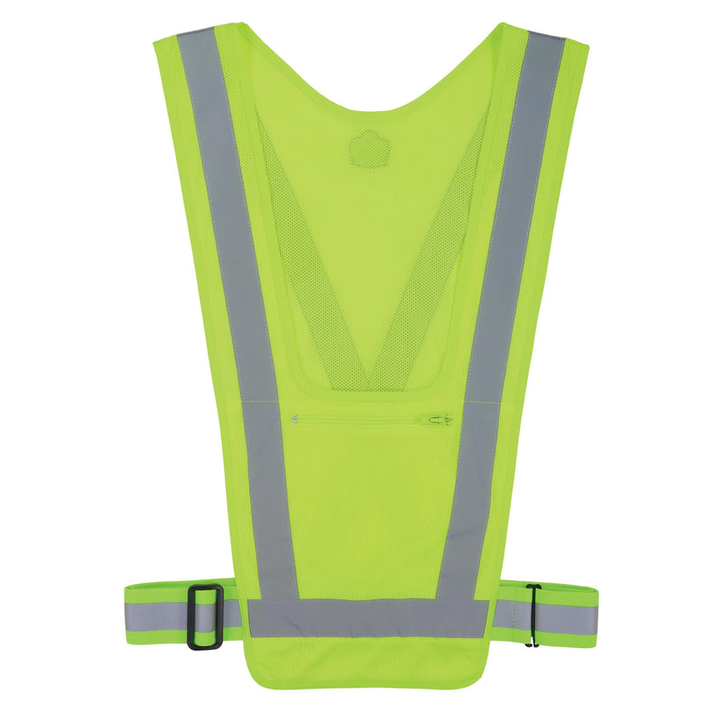 Ergodyne GloWear 8045X Hi Vis Safety Vest, Reflective X Back Design, Adjustable Waistband, Front Zipper Pocket