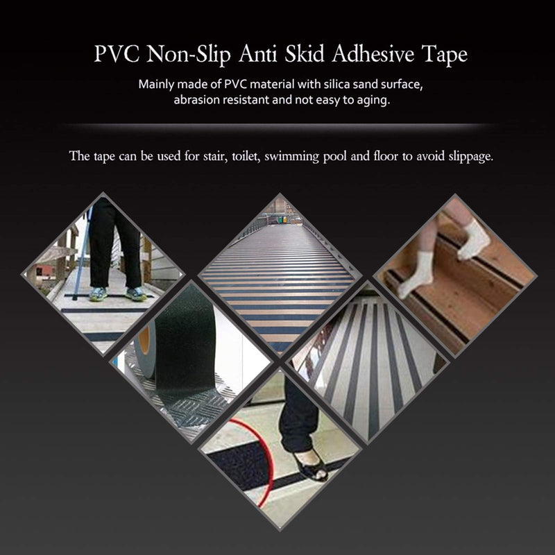Anti Slip Tape,Grip Tape for Stairs,16.40ft Long 1.97in Width Non Skid Tape,Heavy Duty PVC Safety Tape Roll for Outdoor Indoor Steps,Stairs,Traction Tread Staircases,Boats(Dark Brown) Dark Brown