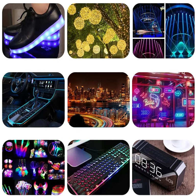 50 Pieces 10 mm Light Emitting Diodes Set Pack of 5 Colours 10 Pieces per Colour LED Light Diode Red Blue Green Yellow White LED Light Diffuse Diodes 2 Pin Round Head LED Diodes Assortment Kit 5 Colours X 10 Pieces=50 Pieces