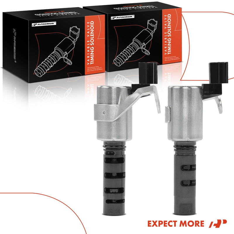A-Premium 2-PC Engine Variable Valve Timing (VVT) Solenoid Compatible with Toyota 4Runner 2003-2009, Tacoma 2005-2015, Tundra 2005-2011, FJ Cruiser 2007-2009 - V6 4.0L - Left and Right