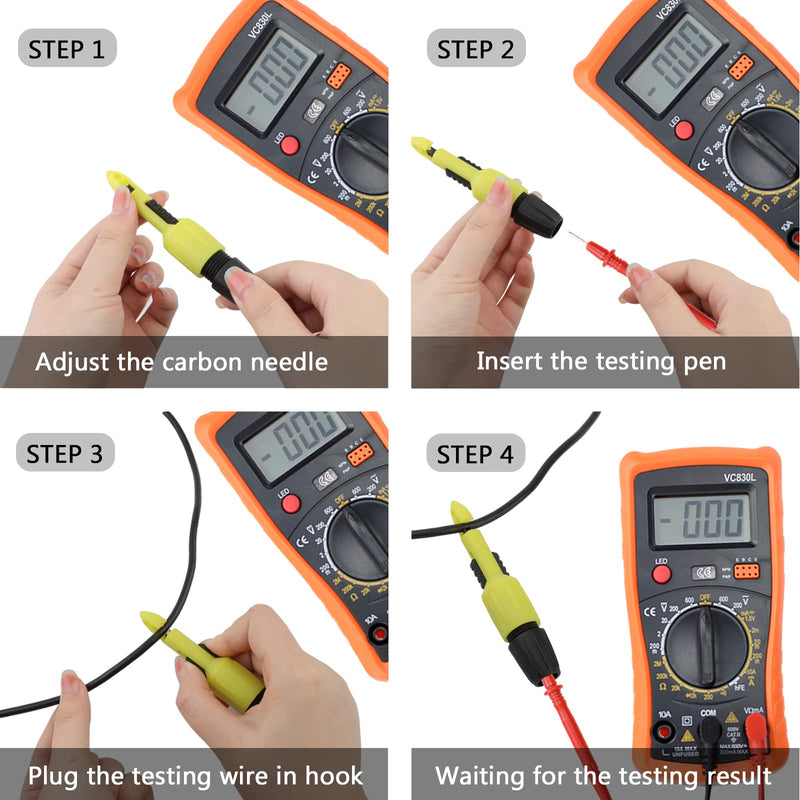 [Australia - AusPower] - Wire Piercing Probe, Insulation Piercing Clip Tool for Multimeter Voltage Voltmeter Thermometer Testing(4 Pack) 2MM/4MM 