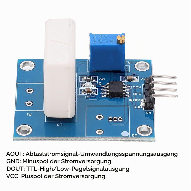 Hall Current Sensor DC 5V Hall Current Detection Sensor Module 35A Short Circuit Overcurrent Protection Detector WCS1800 | Sensor Module 35A Short Circuit Overcurrent Protection Detector WCS1800