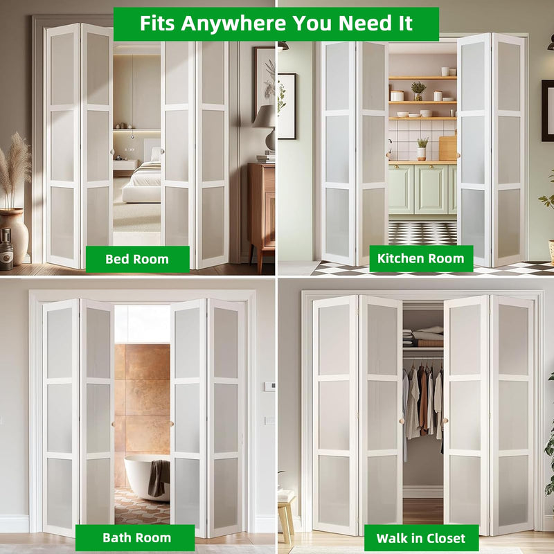 Bifold Door Hardware Kit with 24-Inch One-Piece Track, Bi-fold Closet Door Track Kit Bifold Closet Door Hardware Kit Folding Door Hardware Repair Replacement Tool Kit 24''Track(1x24''Track)