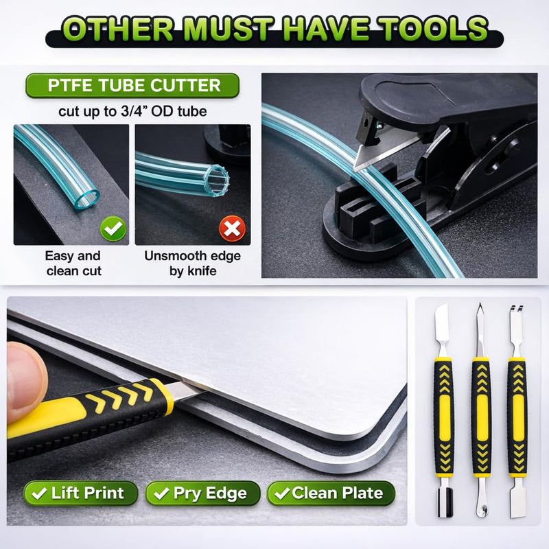 3D Printer Tools Kit, 46PCS 3D Printing Accessories for FDM SLA Resin Printers, Includes Nozzle Cleaning Kit, Print Removal Tools, Deburring Tool, Files, Flush Cutters, Pliers,Tweezers & More