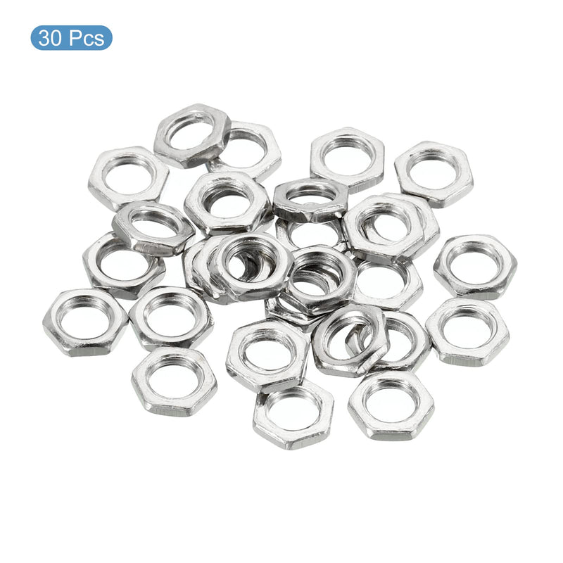 [Australia - AusPower] - PATIKIL M7 x 1.0 Steel Hex Nuts, 30 Pack Metric Thread Zinc Plated Finished Hardware Nuts Screw Bolt Fasteners 2mm Height 