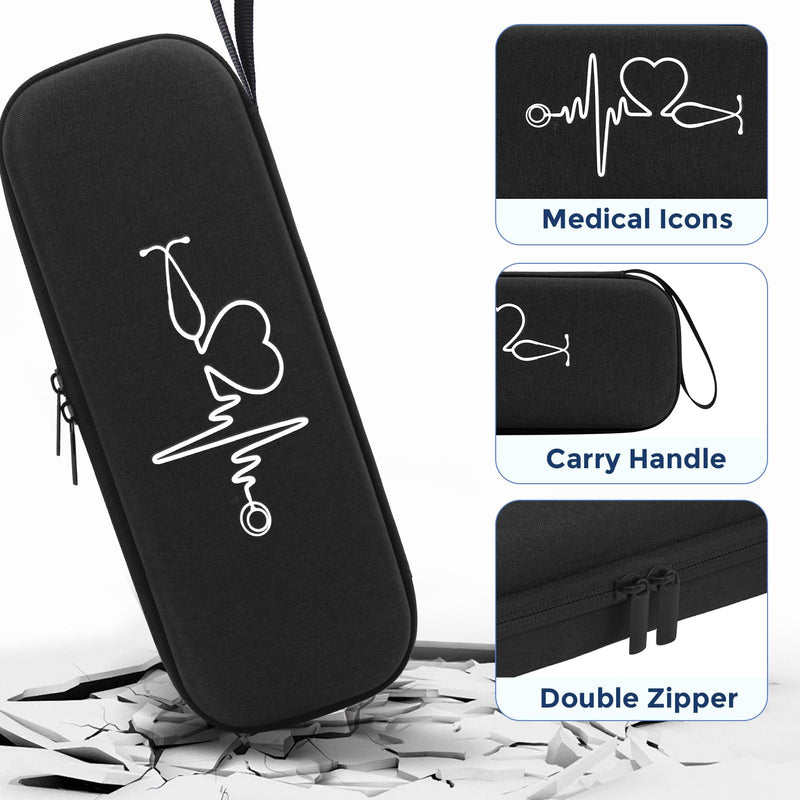 [Australia - AusPower] - Hard Stethoscope Case for 3M Littmann Classic III & Lightweight II S.E. - Stethoscope Bag for Blood Pressure/Scissor Storage - Nurse Doctor Gift, School & Hospital Essentials 