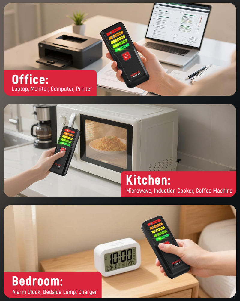 [Australia - AusPower] - KAIWEETS Magnetic Field EMF Meter, Ghost Hunting Detector, Handheld Electromagnetic Paranormal Investigation Equipment with 5 Level LED Lights, EMF Reader for Home, Office, Outdoor Inspection 