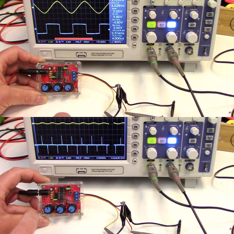 [Australia - AusPower] - Youmile XR2206 High Precision Function Signal Generator DIY Kit 1HZ-1MHZ Frequency Module 9-12V DC Input Sine / Triangle / Square Output Adjustable with DC Plug Cable 
