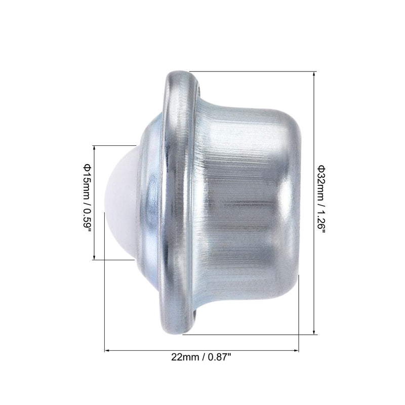 [Australia - AusPower] - uxcell Ball Transfer Bearing Unit 15mm 33Lbs Nylon Drop-in Type for Transmission Pack of 6 