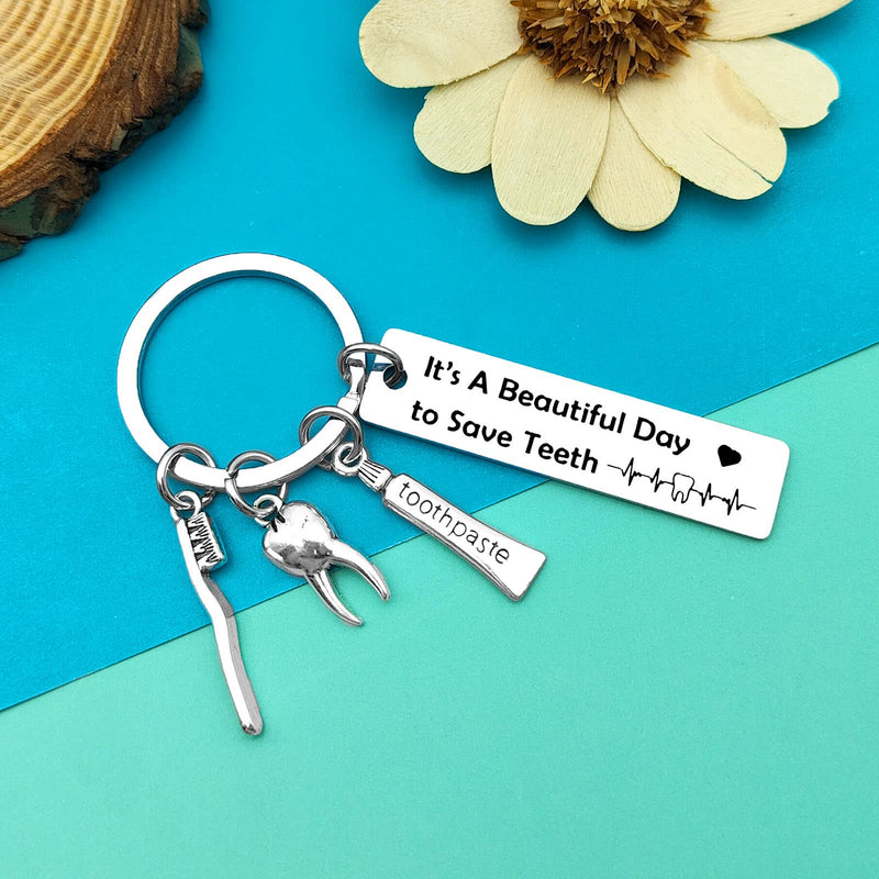 [Australia - AusPower] - Dentist Gifts Dentist Keychain Gifts for Men Women Funny Dental Hygienist Gifts Dentist Assistant Jewelry Keyring Dentist Graduation Gift Dental Student Gift Nurse Dentist Office Orthodontist Gift 