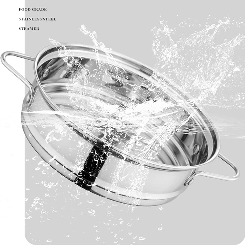 BinaryABC Stainless Steel Dumpling Steamer Basket for Pot,24cm Steamer Insert for Food Veggie Rice Noodle Roll (9.44INCH) 9.44INCH