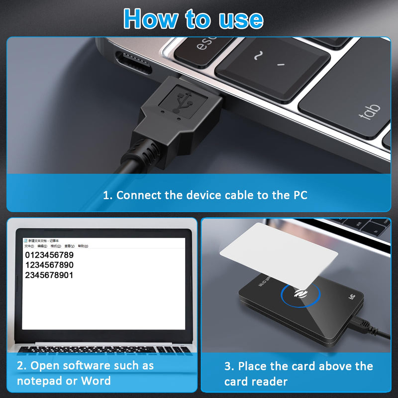 [Australia - AusPower] - RFID Reader,Ajfwm ID IC Card Reader Scanner RFID Reader Long Range 125KHz/13.56Mhz Dual Frequency Reads TK4001 EM4100 ID IC NFC Card Access Control System Home Again 