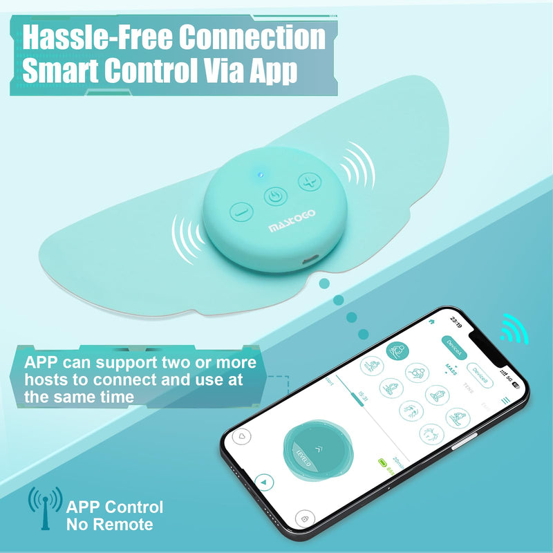 Wireless Tens Unit Muscle Stimulator for Pain Relief, 26 Mode 25 Intensity APP Controlled Bluetooth Wireless TENS & EMS Muscle Stimulator - Used to Relieve Pain in All Parts of the Body (Blue) Blue