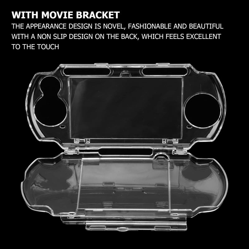 [Australia - AusPower] - Protective Shell, for PSP 2000 3000 Game Console, Transparent Crystal Protective Cover Shell Skin, Full Housing Case with Movie Bracket, Shock/Scratch Resistant 
