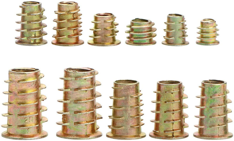 [Australia - AusPower] - 165PCS Threaded Inserts Nuts, Wood Insert Assortment Tool Kit, M4/M5/M6/M8 Furniture Screw in Nut Wood Inserts Metric Bolt Fastener Hex Socket Drive for Wood Furniture Assortment 