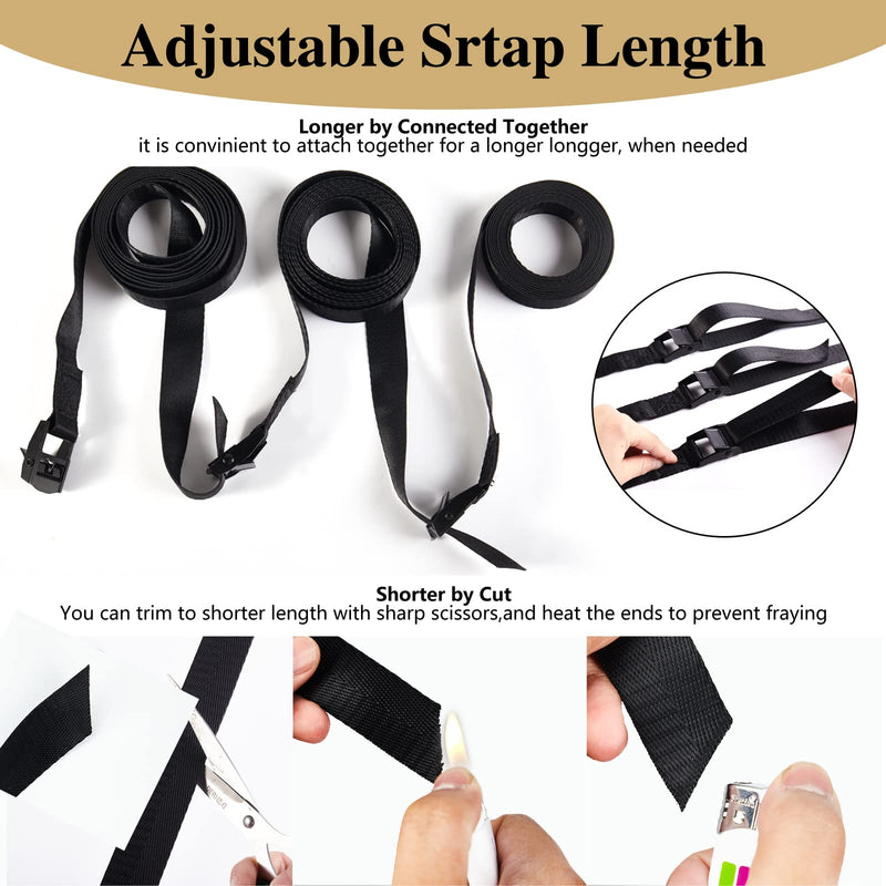 [Australia - AusPower] - 5Pack Cam Buckle Tie Down Straps, 1" x 4 ft Heavy Duty Lashing Secure Strap Adjustable Black Pull Cinch Strap for Kayak, Cargo, Luggage, Bicycles,Truck, Car Roof Rack, Moving 1"*4ft 