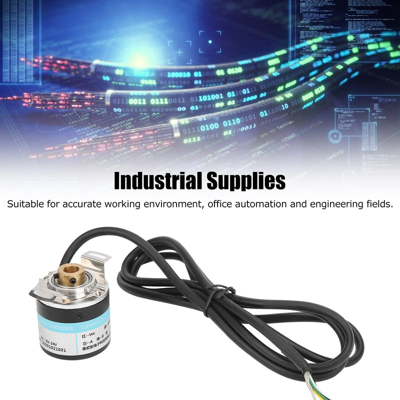 [Australia - AusPower] - Incremental Optical Rotary Encoder, DC5?24V 30mA ABZ Encoder Incremental 3?Phase Half Hollow Shaft 6mm Motor Reducer Equipments, for Office Automation(C38S6G5?360Z?G24N), Encoder C38S6G5?360Z?G24N 