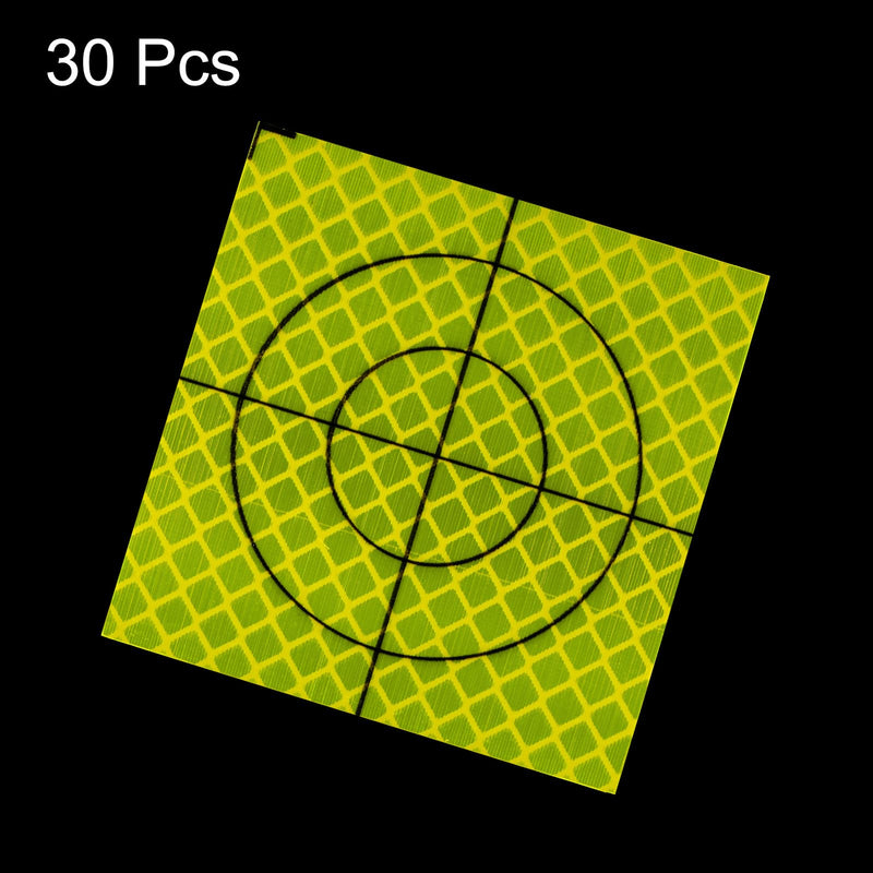 HARFINGTON 30pcs Survey Reflector Sheets 60x60mm Self-Adhesive Reflective Tape Survey Target Mark for Total Stations, Green