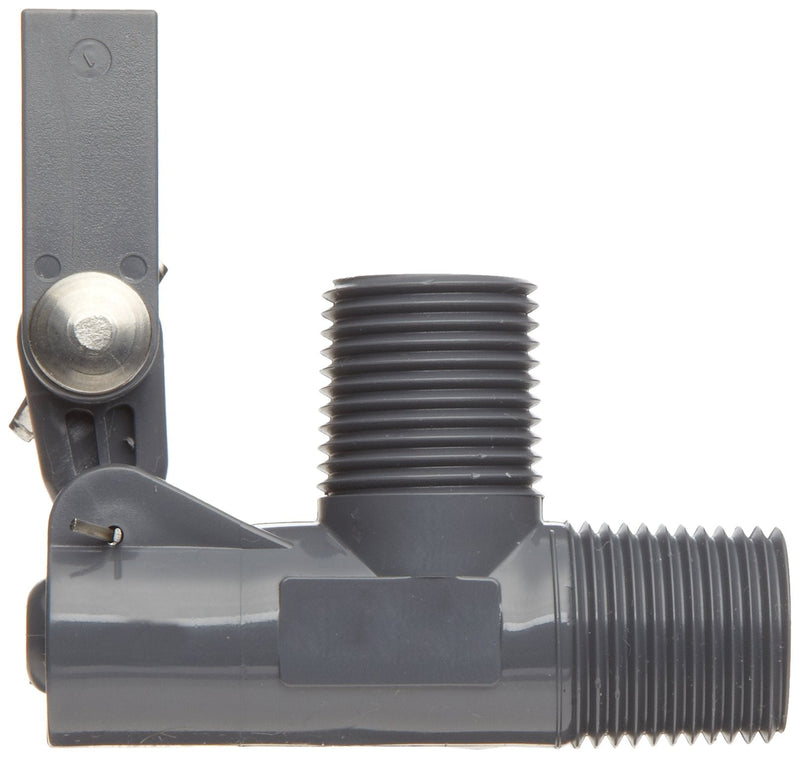 Kerick Valve PS050525 PVC Float Valve, Standard Mount, 12.5 gpm at 60 psi, 1/2" NPT Male