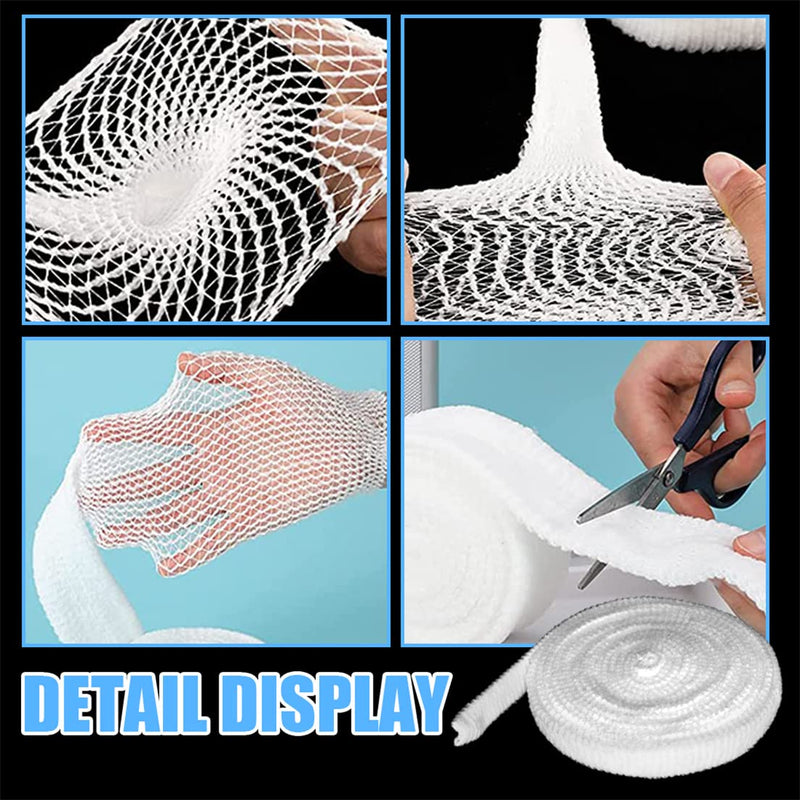 [Australia - AusPower] - Tubular Bandage Elastic Net Bandages 7M Tubular Gauze Breathable Wound Dressing Wrap Retainer Stretch Bandage Support 