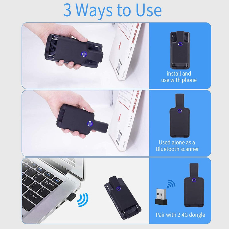 [Australia - AusPower] - Symcode Portable Barcode Clip with Bluetooth - 1D 2D QR Bar Code Reader, PDF417, Data Matrix, Maxicode, Wireless Connect 