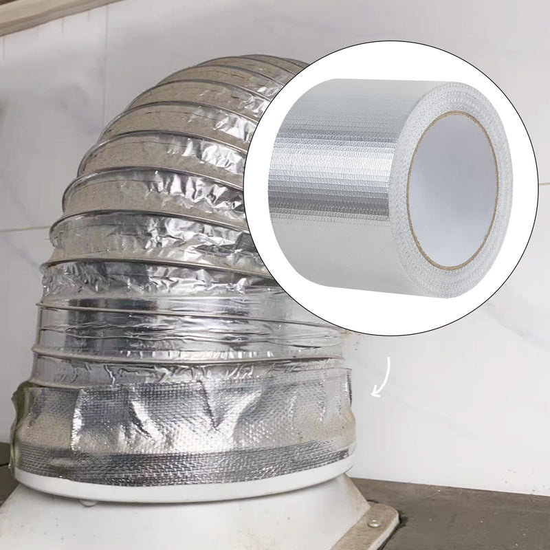 Aluminum Foil Tape - 3 Inch X 66 Feet, 5.91 Mil Thick Fiberglass Reinforced High Temperature Heat Shield Tape for HVAC, Hose and Auto Use