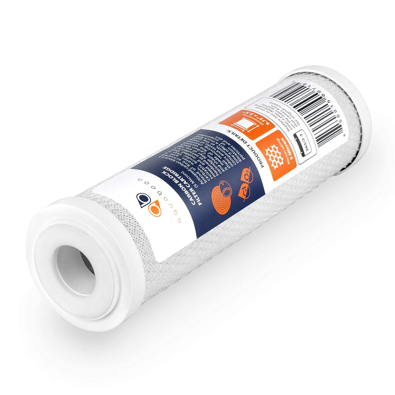 Aquaboon 5 Micron 10 x 2.5 House Water Filters Cartridges Set of 3 | Sediment & Carbon Filter Replacements Compatible with WHKF-WHWC, P5, WHKF-GD05 3 Count (Pack of 1)