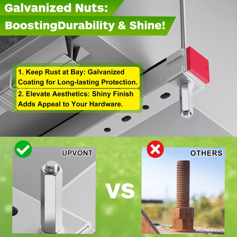 [Australia - AusPower] - Hex Coupling Nuts, Rod Coupling Nuts 3/8"-16 UNC, 1-3/4" Length (10 PCS), Ideal for Threaded Rods & Studs, 1.75-Inch Length with Zinc Plating (10 PCS) 10 