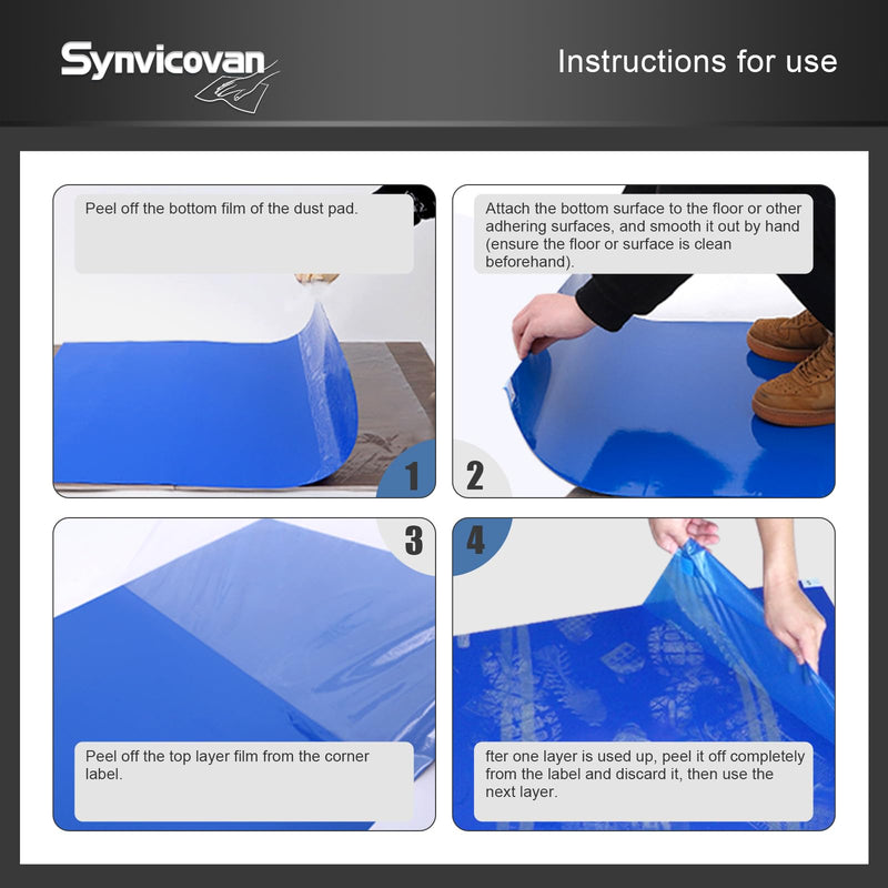 18" x 36" Blue Sticky Mat Tacky Pads Adhesive Floor Mat (5 Packs,150 Sheets,30 Sheets/Pack for Cleanroom Laboratory Hospital Construction Pets Home Indoor Gymnasium and Workshop 18" x 36"