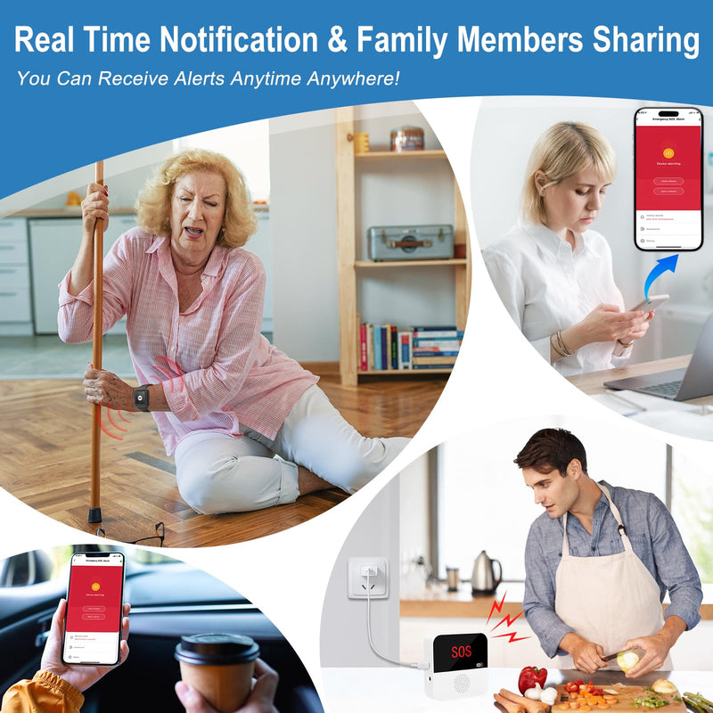 [Australia - AusPower] - WiFi Wireless Caregiver Pager Call Button System Emergency Alert System Life Alert Button for Seniors Patient Disabled Elderly 1 Call Button 1 Watch Button 1 Receiver(only Supports 2.4GHz Wi-Fi) 1 Button & 1 Watch & 1 Receiver 