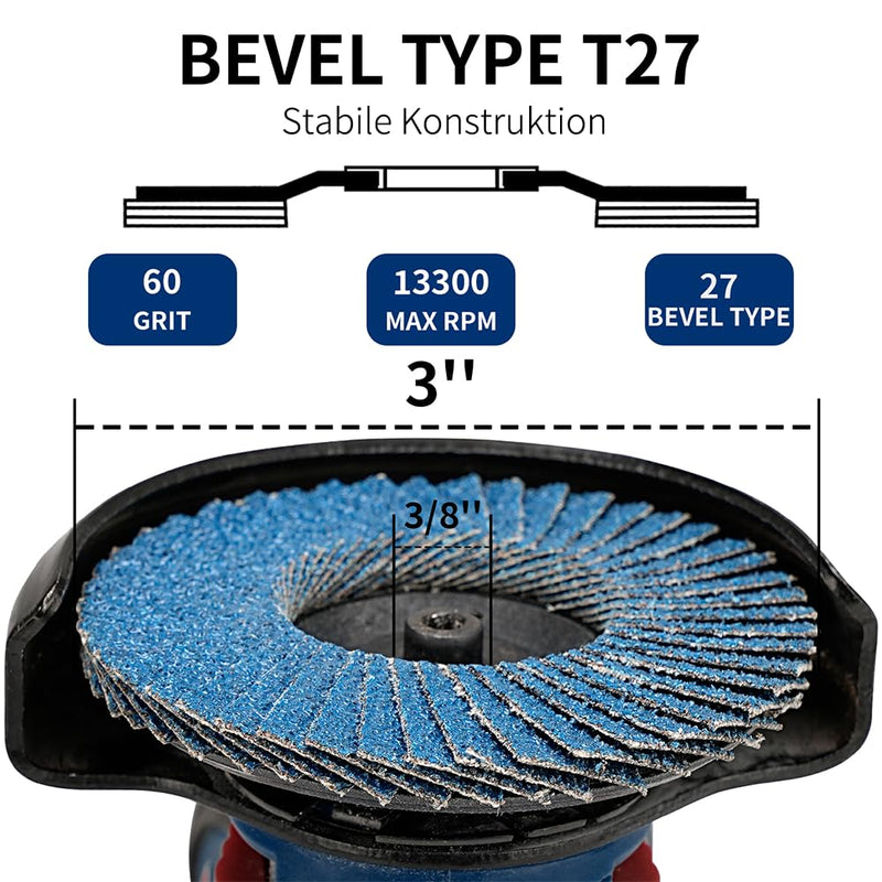 [Australia - AusPower] - SIFANG Serrated Disc 76 Metal Grain 60 Flex Sanding Discs, Pack of 10 Mini Flex Discs 76 mm Angle Grinder Accessories for Metal Wood Steel Quick and Precise Cutting 
