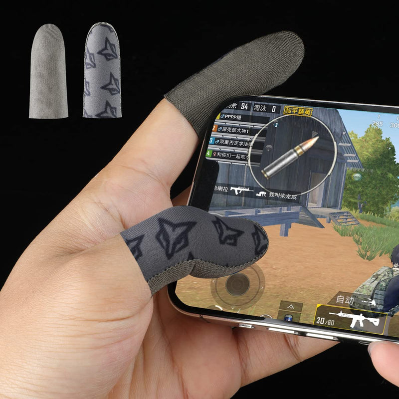 [Australia - AusPower] - Fox C1 Super Sensitive Mobile Game Finger Sleeves[6pcs] For PUBG Knives Out/Rules of Survival-Gray (Gray) Gray 