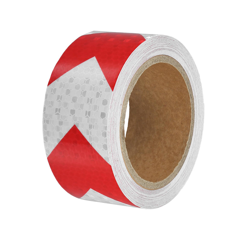 ACROPIX Universal 5cmx10m Red and White Arrow Reflective Stickers Reflective Tape Safety Warning Reflective Protector - Pack of 1