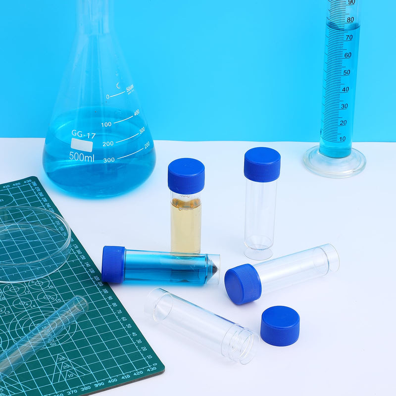 Hemobllo Sample Cup with Screw Lid, Samples Container Without Label Laboratory Medical Use 25-30 ml Pack of 10