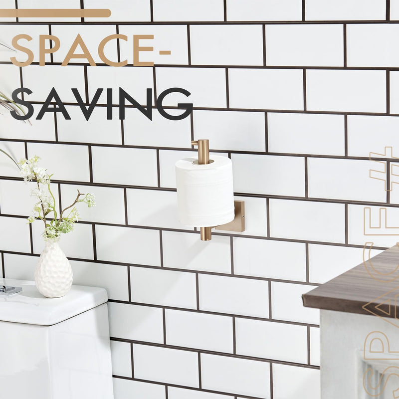 KOKOSIRI Toilet Paper Holder Champagne Bronze Toilet Roll Holder Hold Mega Rolls Kitchen Bathroom Tissue Paper Dispenser Stainless Steel, B2005CPG Horizontal