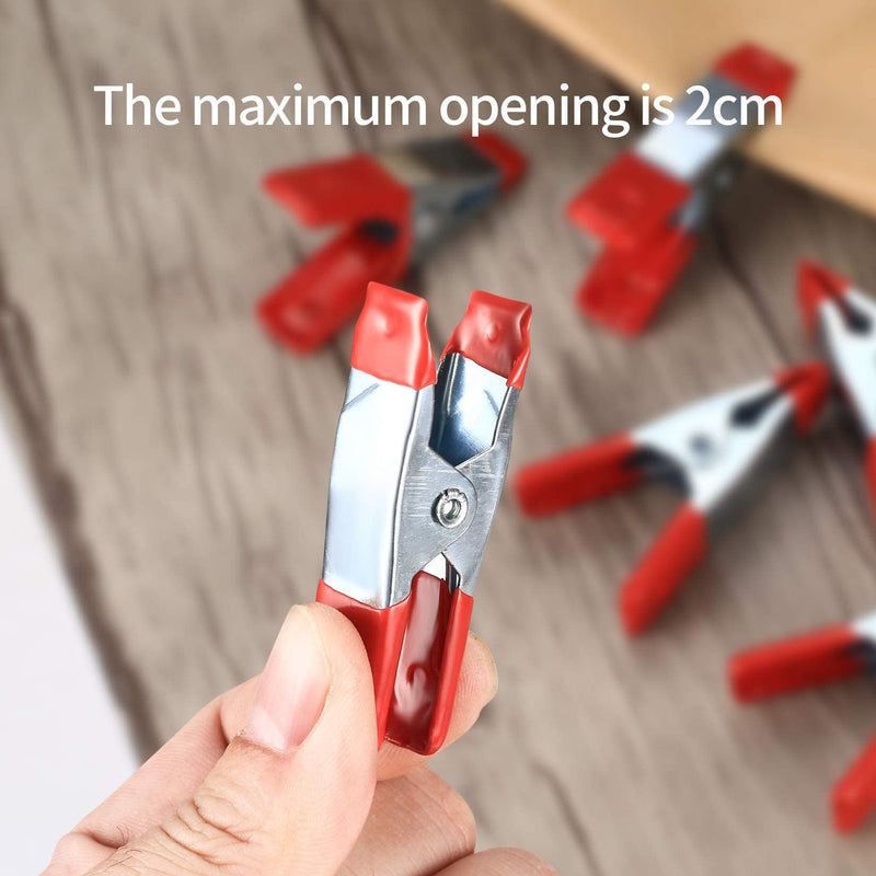 [Australia - AusPower] - 20 Pcs 2" inch Metal Spring Clamps, Heavy Duty Spring Metal Clips Clamps, Tent Clips with Rubber Tips for Woodworking Camping Home Improvement Photography Projects 