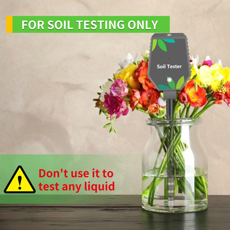 Soil Moisture Meter for Plants, 8-in-1 Soil pH Meter Moisture, Light, pH, EC, Fertility, Salt, Temp, Air Humidity, Soil pH Test Kit Great for Garden, Lawn, Farm, Indoor & Outdoor Use 8 IN 1 Soil Tester