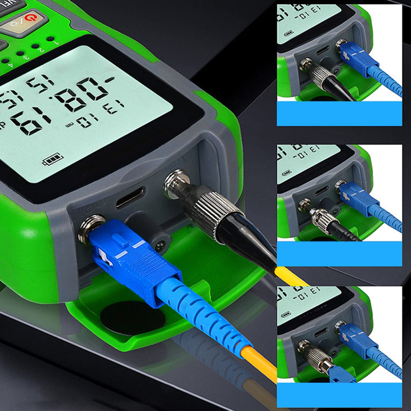 [Australia - AusPower] - Acogedor Optical Power Meter, Portable Fiber Optic Cable Tester,850,980,1270,1300,1310,1490,1550,1577,1625,1650nm, RJ45 Network Testing, 70 10dbm with Battery and USB Charging Cable 10MW 
