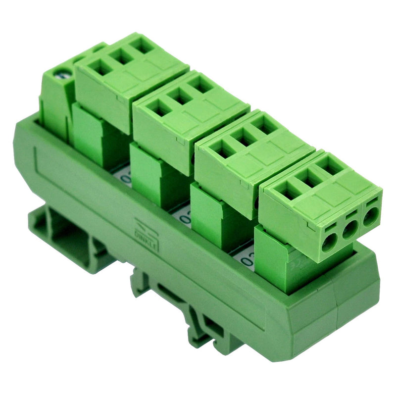 [Australia - AusPower] - Slim DIN Rail Mount 10A/300V Pluggable Screw Terminal Block Distribution Module (5x3 Position) 5x3 Position 