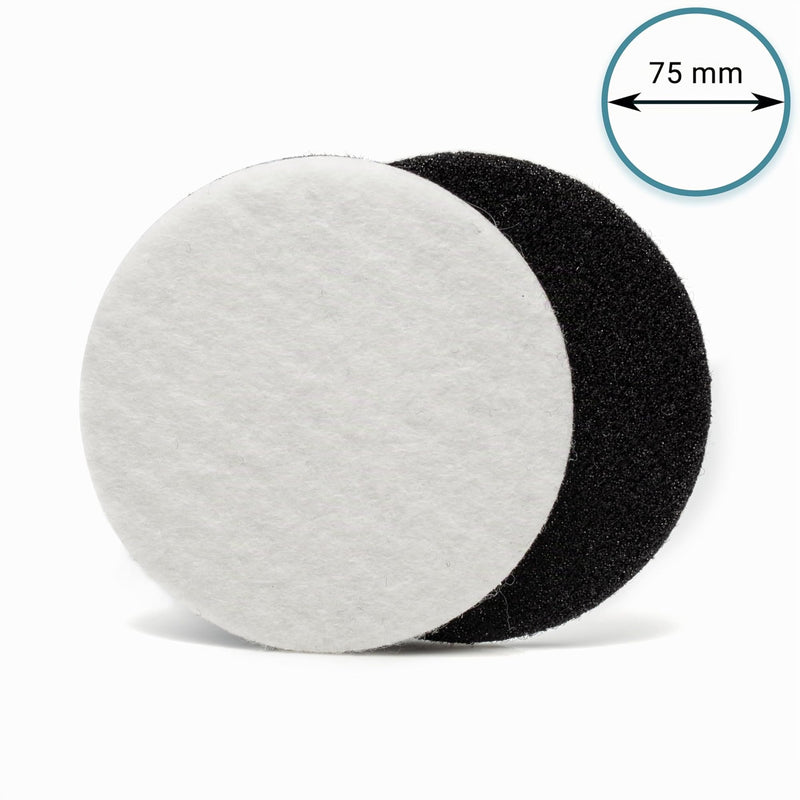 GLASS POLISH GP11007 Felt Polishing Pad Set for Polishing Glass, Plastic, Metal, Marble / Diameter 3 inch / Pack of 5 Pads | For glass polish with cerium oxide, scratch removal, plastic & headlight treatment, metal polish & clear coat finish 75 mm