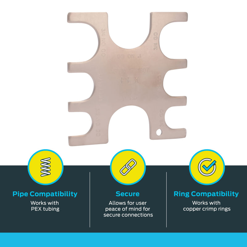 [Australia - AusPower] - SharkBite 3/8 Inch PEX Crimp Tool Go / No-Go Gauge, Plumbing Fittings, 23080 