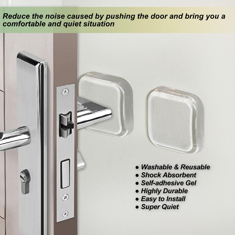 [Australia - AusPower] - Door Stopper Wall Protector, Wall Shield Bumper Guard from Door Knobs,Sturdy Self Adhesive,Soft and Transparent,Washable Reusable Shock Absorbent Gel for Home Office (6, Transparent) 