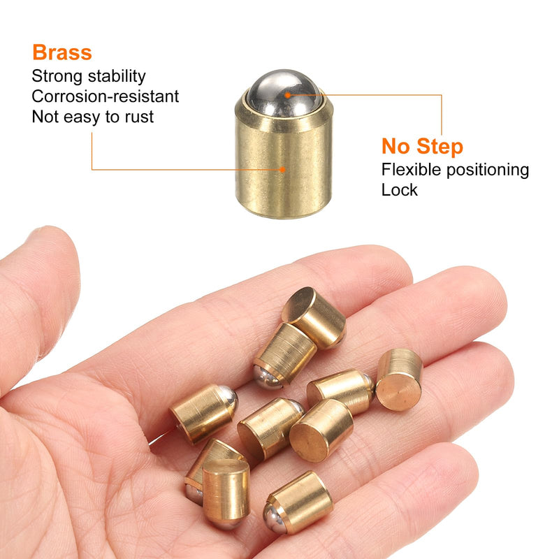 [Australia - AusPower] - HARFINGTON 20pcs Ball Point Spring Plungers 8x9mm Brass No Step Positioning Beads Ball Spring Plungers Ball Catch Latch for Door Cupboard Mechanical Devices Furniture 