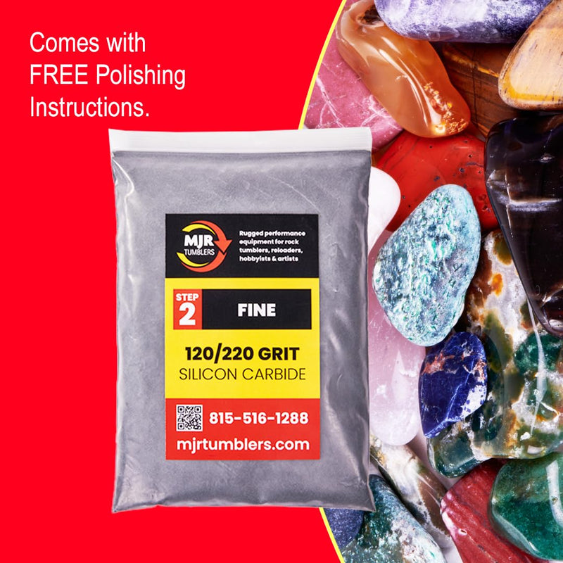 [Australia - AusPower] - 1lb of MJR Tumblers Premium 120/220 Fine Silicon Carbide Rock Polishing Grit for Step/Stage 2, MJR Tumblers is a Disabled and Veteran Owned Company Proudly Located in USA 