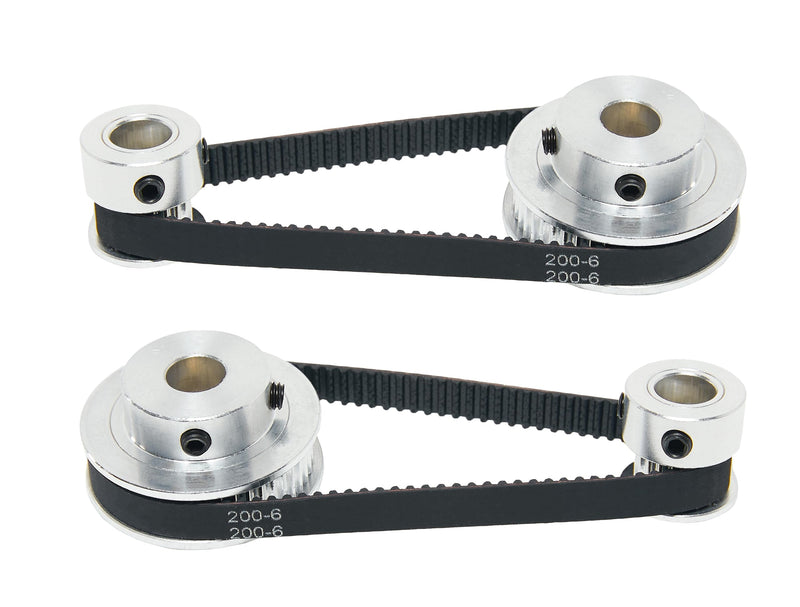 [Australia - AusPower] - 2PCS Set 2GT Aluminum Timing Pulley 20&48 Teeth 8mm Bore Synchronous Wheel with 2PCS Length 200mm Width 6mm Belt (20-48T-8B-6) 20-48T-8B-6MM 
