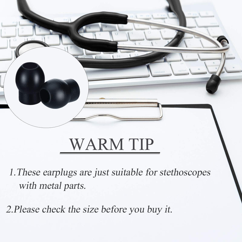[Australia - AusPower] - 36 Pieces Replacement Ear Tips for Stethoscopes, Universal Soft-Sealing Earbuds (Black) Black 