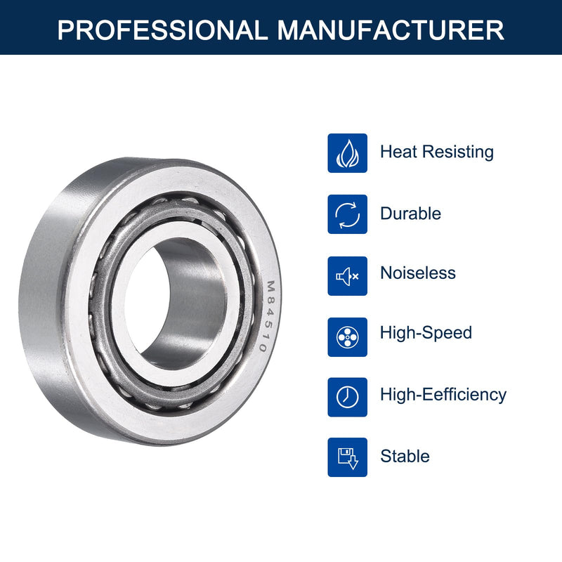 [Australia - AusPower] - 2 Pack M84548/10 Tapered Roller Bearing Cone and Cup Set, 1" Bore 2.25" OD 0.765" Cup Width, Chrome Steel Taper Bearings Set, ABEC-3 M84548/M84510 