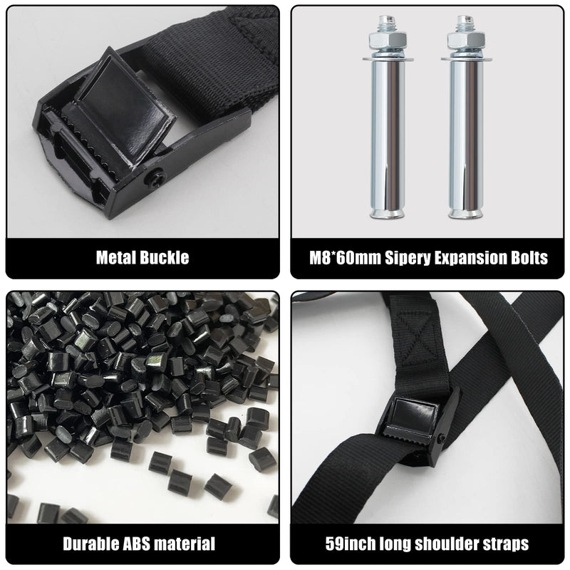 [Australia - AusPower] - 2PCS Propane Tank Holder, Gas Cylinder Holder, Cylinder Wall Mounted Bracket , ABS Gas Cylinder Holder with Screws and Safety Chain Supported 4"-12" , Suitable for Rv Water Softener2?Black? 2PCS Black 