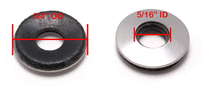 [Australia - AusPower] - Bolt Dropper 5/16" x 3/4" Stainless Steel EPDM Bonded Sealing Washers (100 Pack), 1" OD Neoprene Backed Corrosion Resistant Load Distribution Water Tight Seal by Bolt Dropper 5/16” x 3/4" OD (100 pcs) 