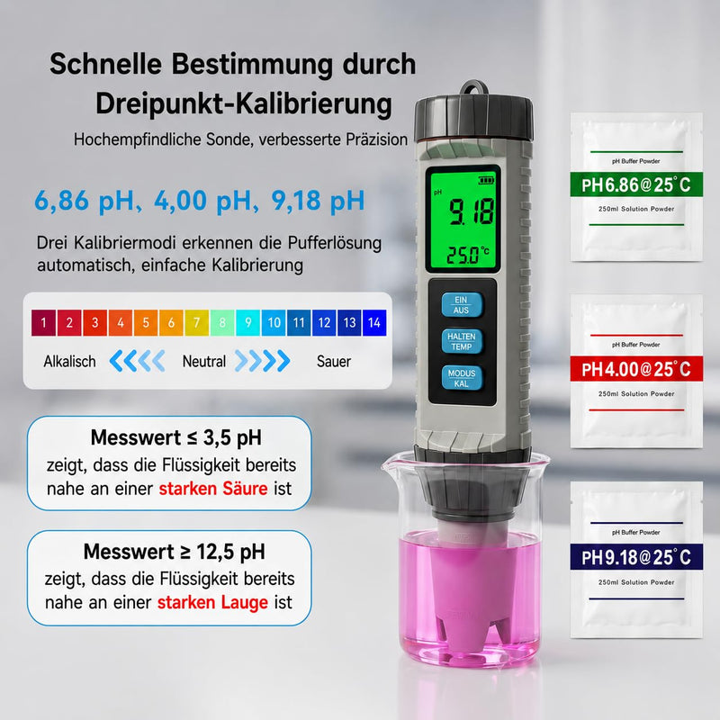 8-in-1 PH Meter Water, Pool Chlorine Meter, Digital Water Quality Tester for pH, TDS, EC, Salinity, S.G., Chlorine, ORP and Temperature, for Swimming Pool, Aquarium, Hot Tub, Drinking Water